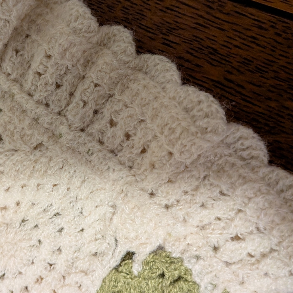 Sadie & Sage Cream Crochet Floral Cardigan with Yellow, Pink & Green Accents - Picture 6 of 6